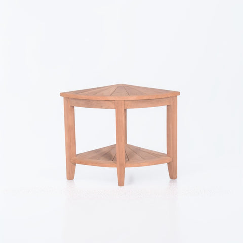 CUST-526 Corner Teak Shower Bench
