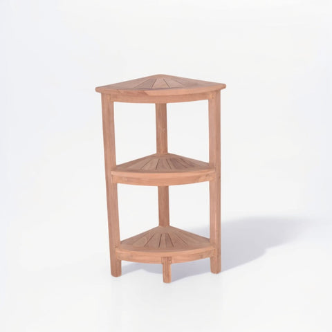 CUST-530 Corner Teak Bath Shelf