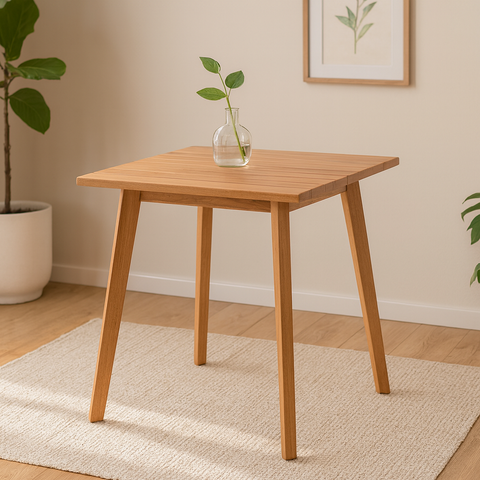 T-246 B  New Henry Square  Table  80x80  (Top Slat)